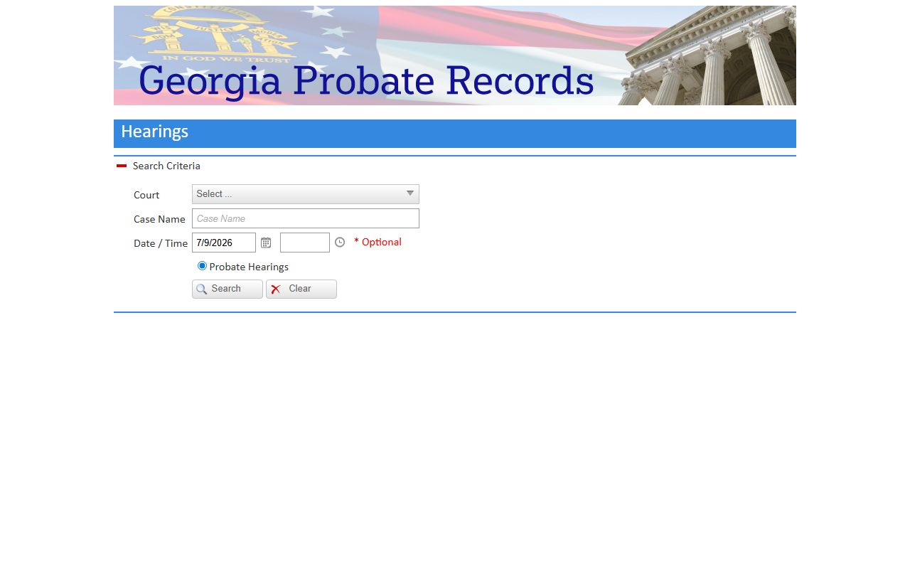 Lamar County court dockets Probate Court hearing calendar search