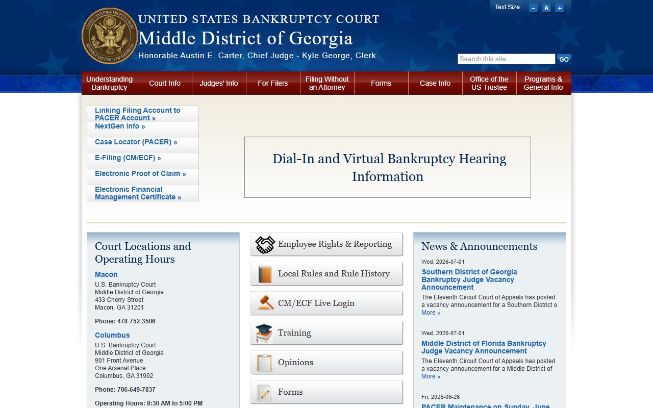 Lamar County Superior Court federal bankruptcy records access